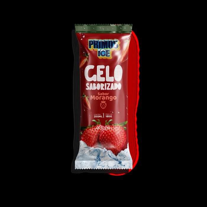 Gelo saborizado sabor morango